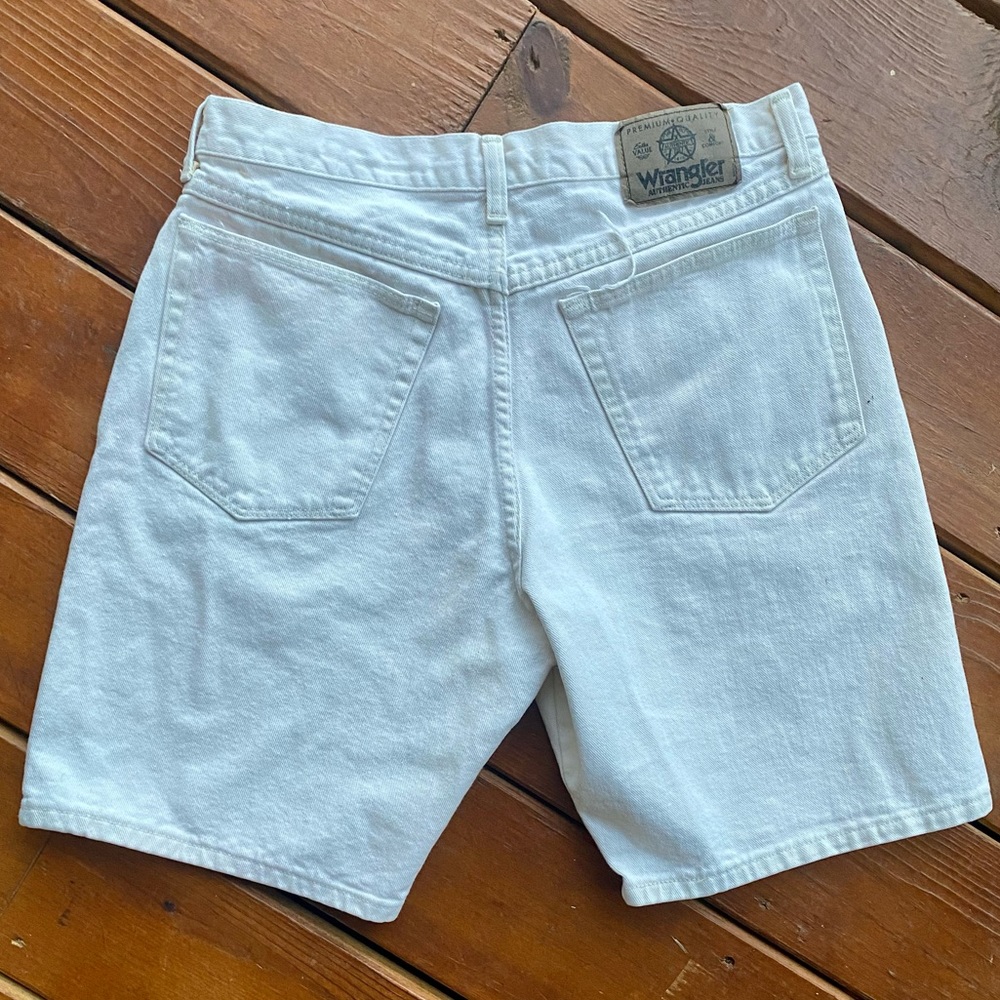High Waisted Vintage White Denim Wrangler Shorts